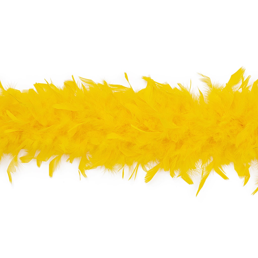 6 Ft. Medium Weight Chandelle Feather Boas Solid Colors 5.5"- Gold
