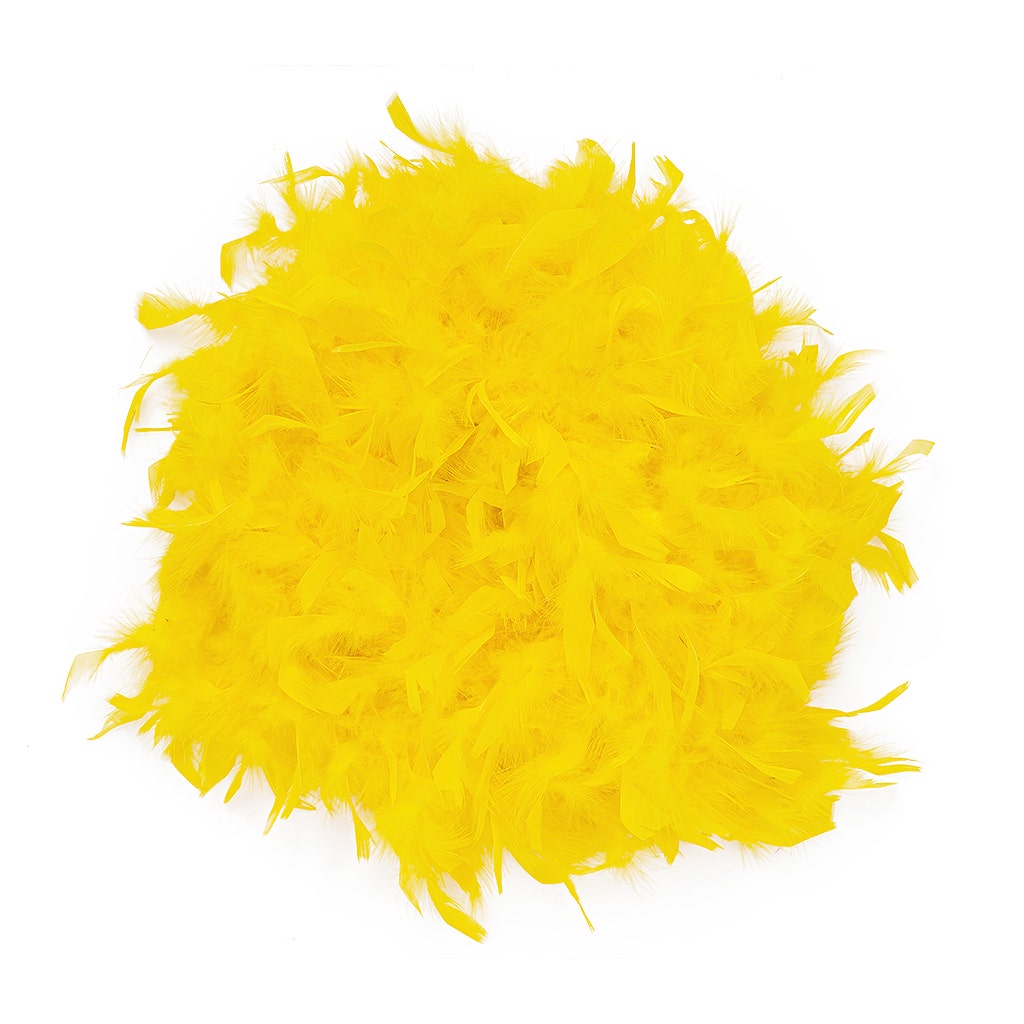 6 Ft. Medium Weight Chandelle Feather Boas Solid Colors 5.5"- Gold