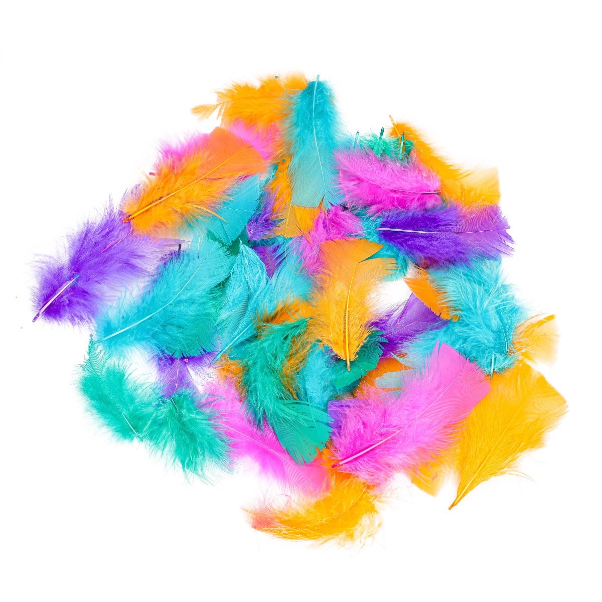 Vibrant Mix Dyed Turkey Marabou Feather | Buy Craft Turkey Marabou Feathers