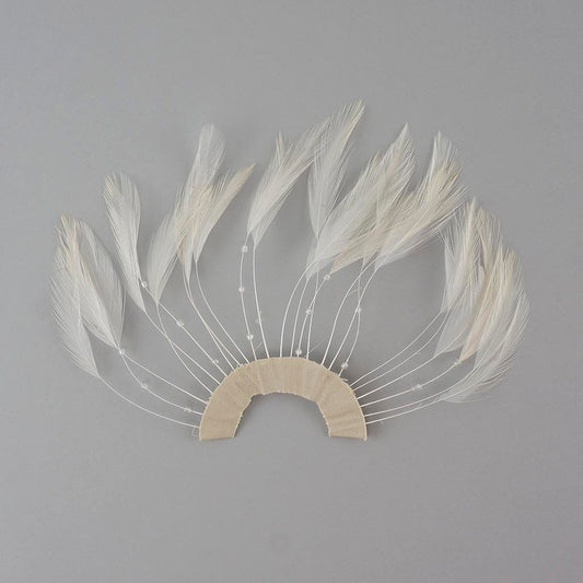 Feather Hackle Plates Solid Colors - Ivory