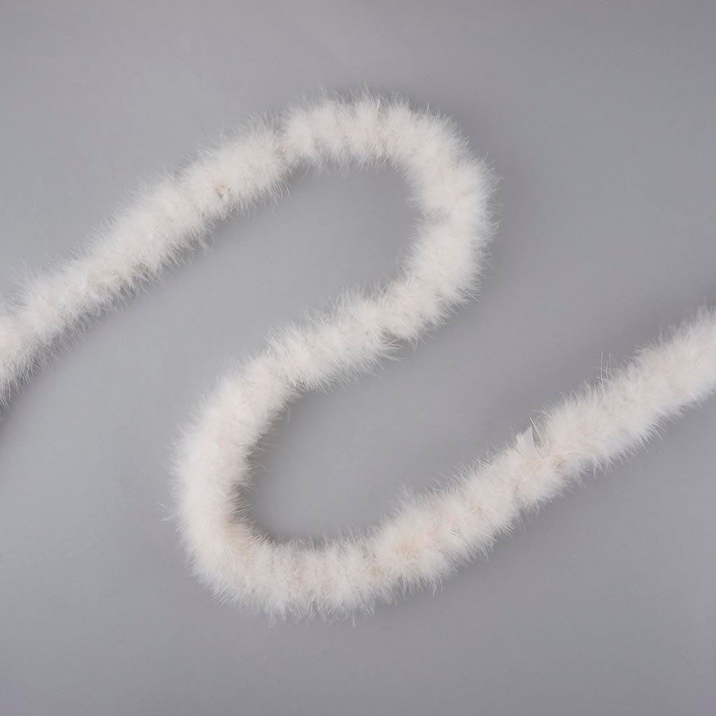 Thin Marabou Feather Boa - Ivory