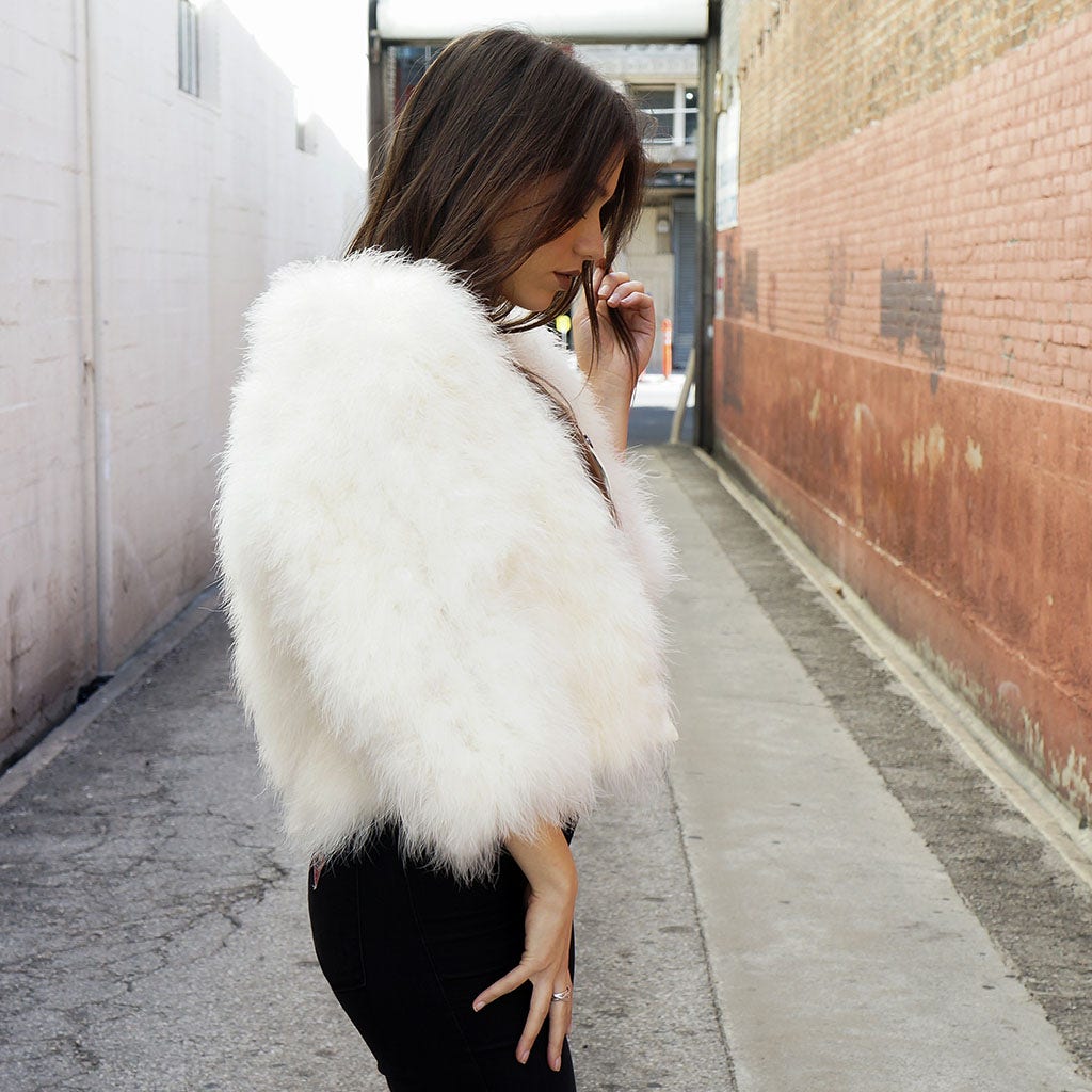 Fluffy feather hotsell marabou jacket