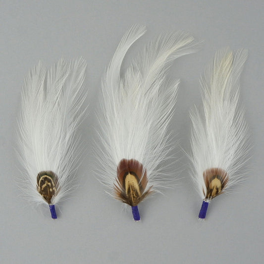 Hackle-Pheasant Hat Trim - Ivory/Natural