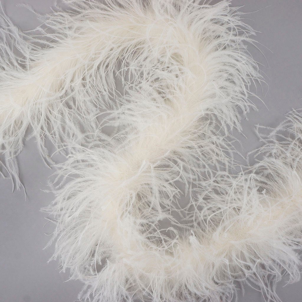 One Ply Ostrich Feather Boa - Ivory