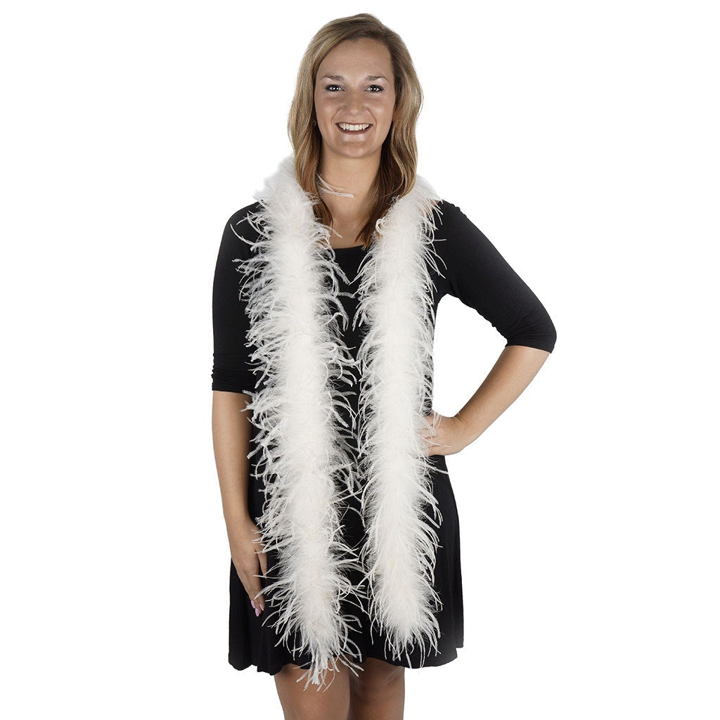 One Ply Ostrich Feather Boa - Ivory