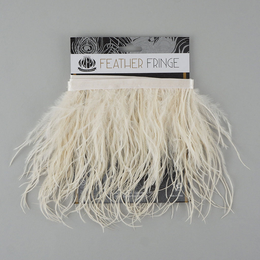 Ostrich Economy Feather Fringe 1PLY 1yd Ivory
