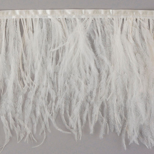 One-Ply Ostrich Feather Fringe - 5 Yards - Ivory