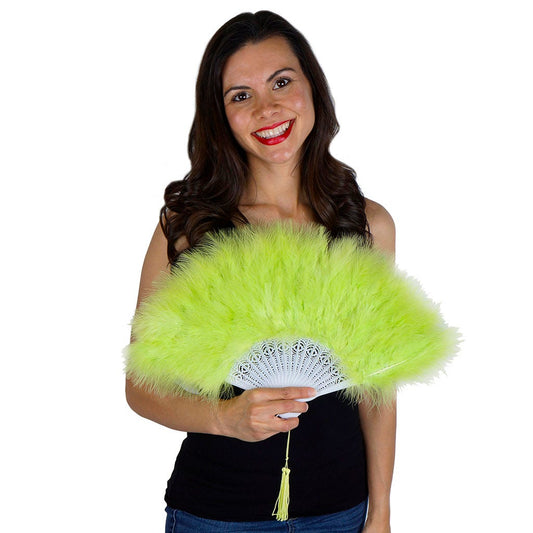 Marabou Feather Fan - Lime