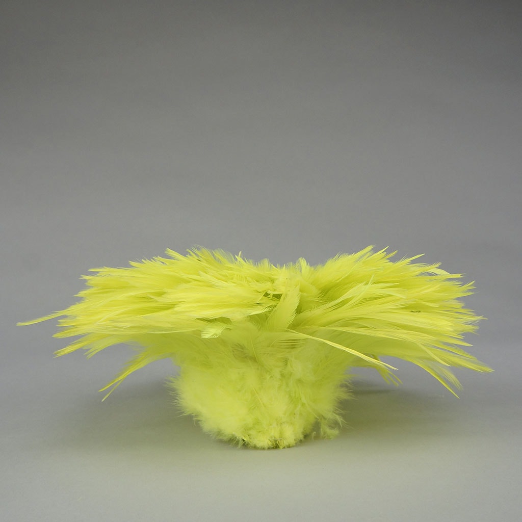 Rooster Saddles-White-Dyed - Fl Chartreuse