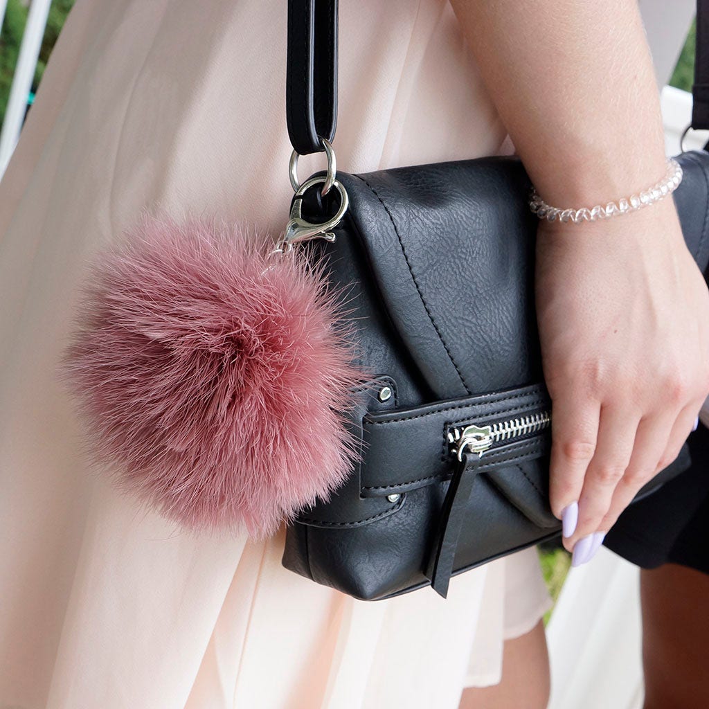 Marabou Feather Pom Pom Key Chain - AMT