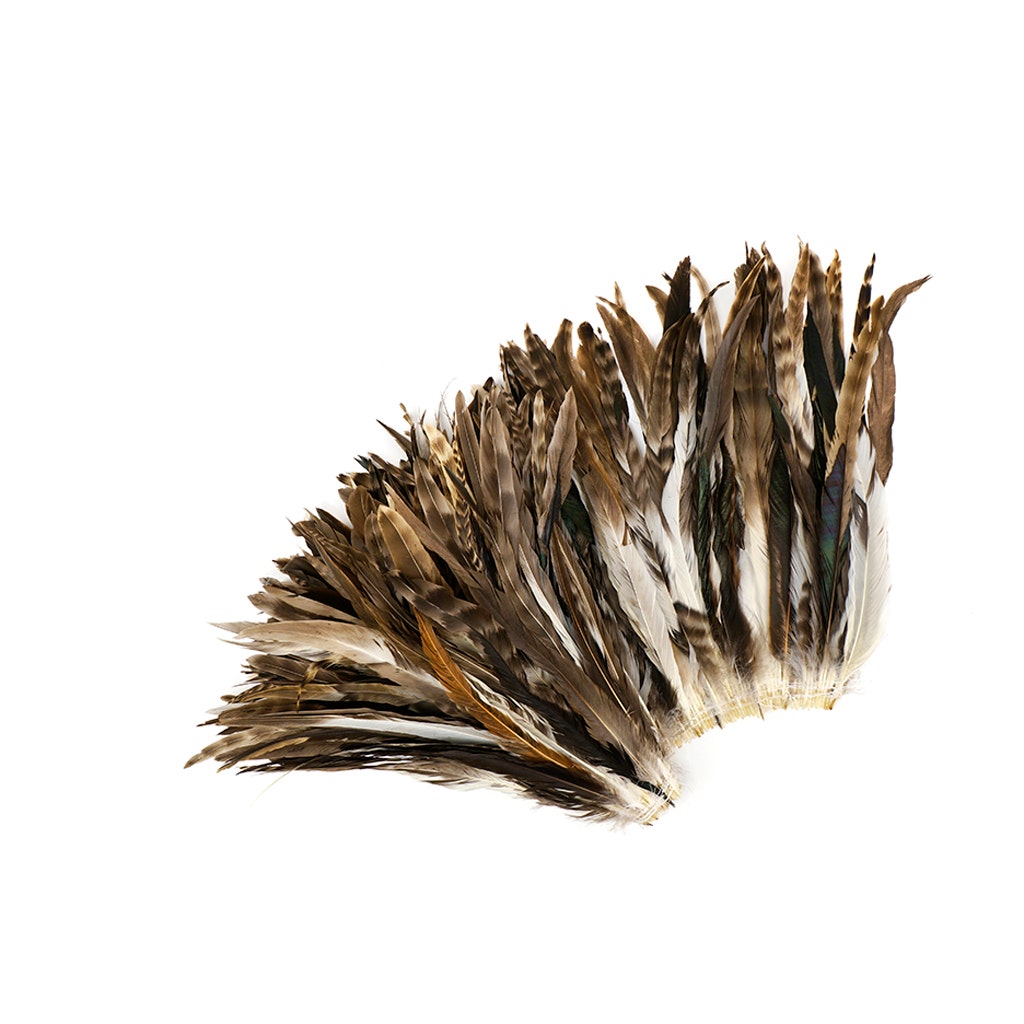 Rooster Coque Tails Feathers Chinchilla Natural 11-14" [1/4 LB Bulk]