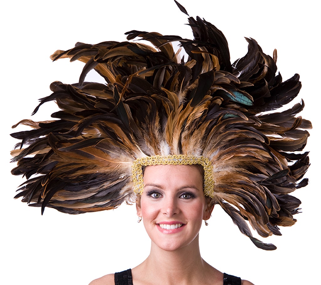 Feather Headdress Mask - Natural