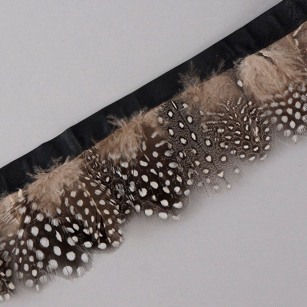Guinea Plumage Feather Fringe - Natural