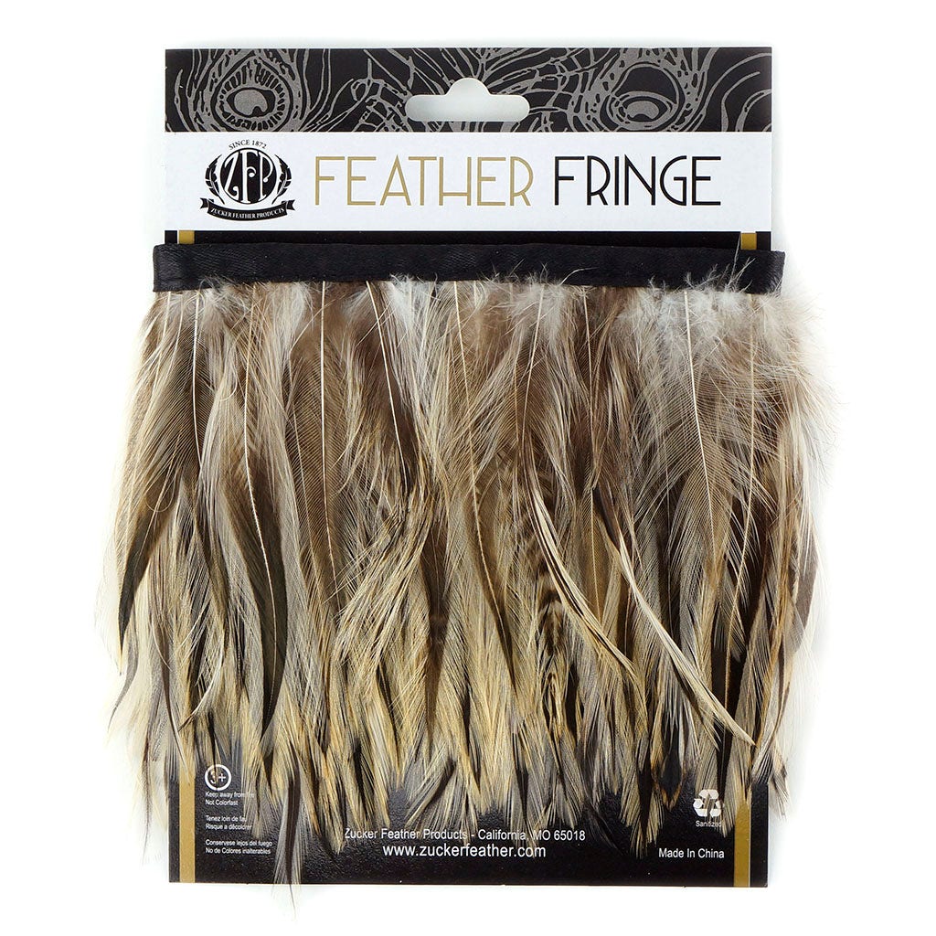 Badger Hackle Feather Fringe Natural