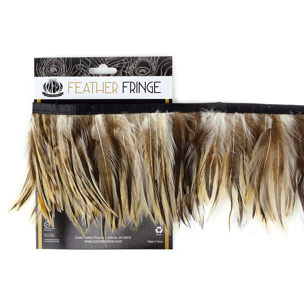 Badger Hackle Feather Fringe Natural