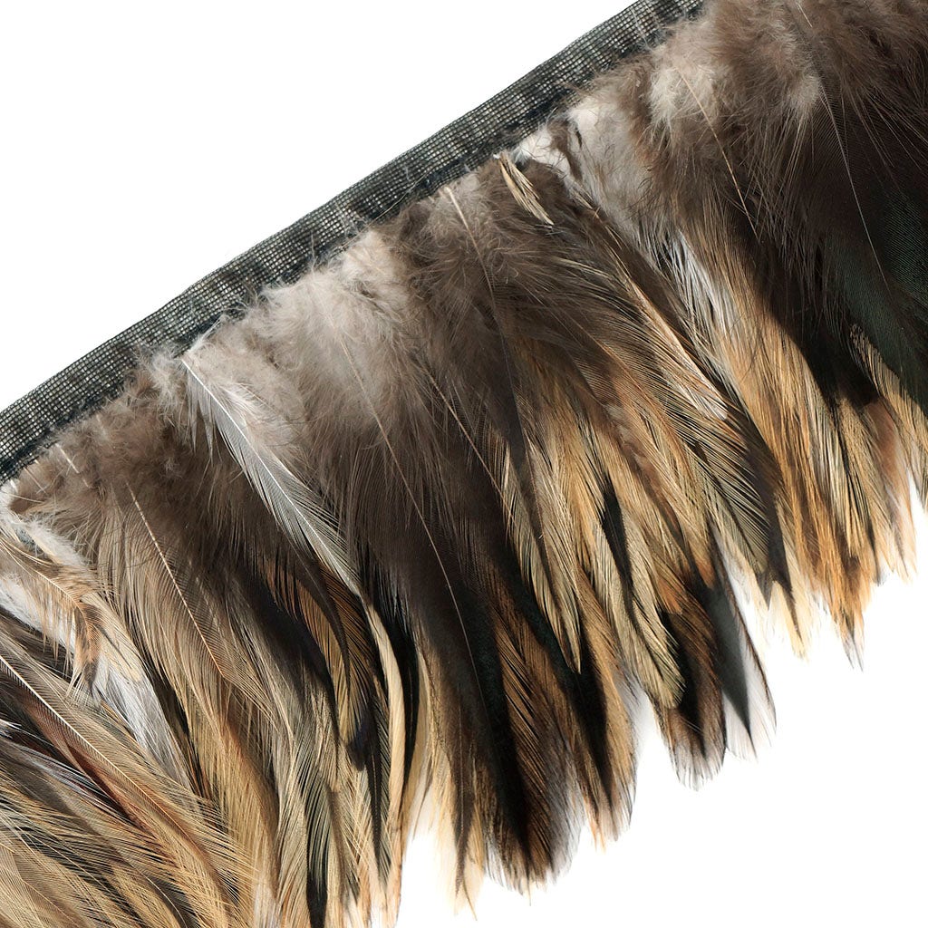 Badger Hackle Feather Fringe Natural