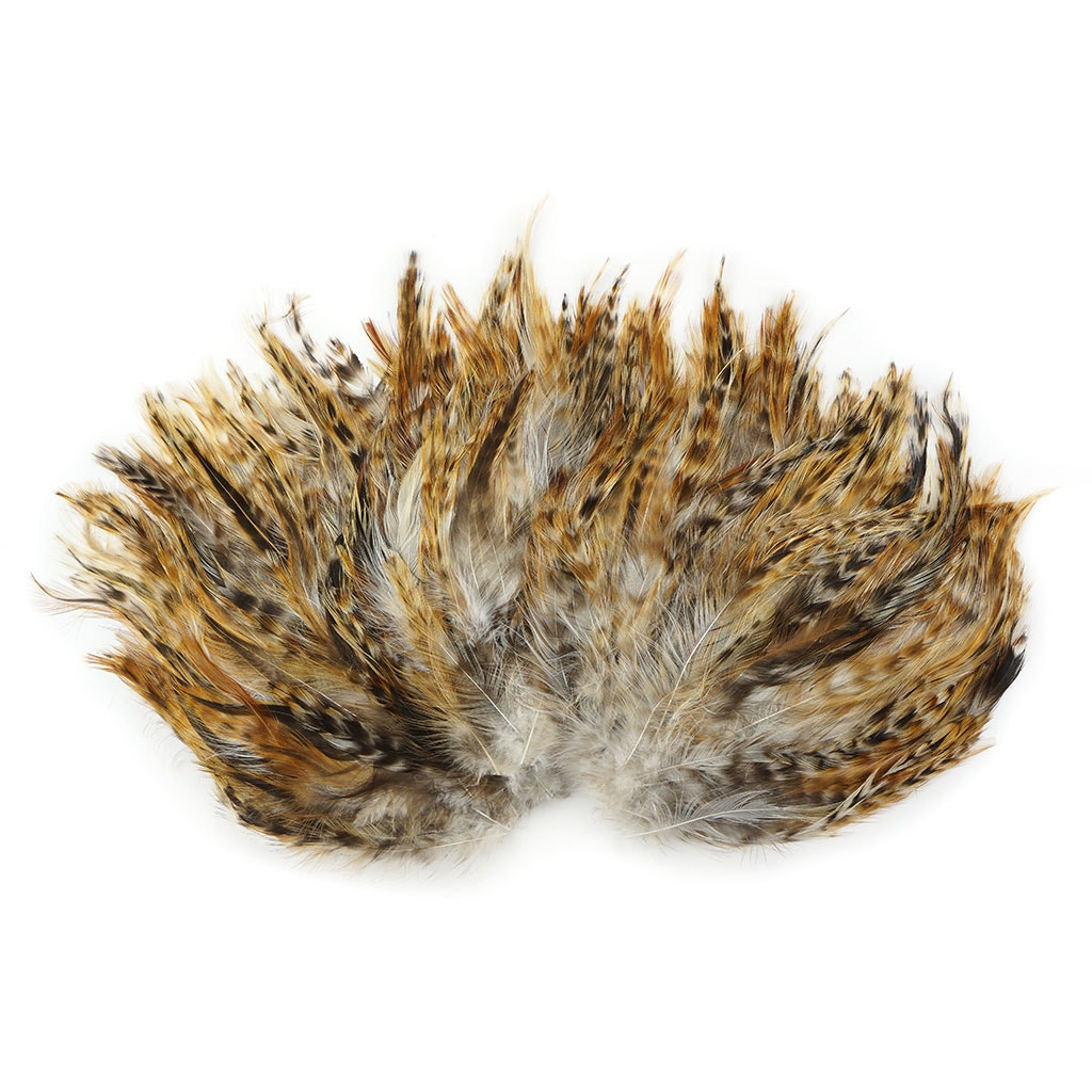 Red Chinchilla Hackle Feather Pads - Natural