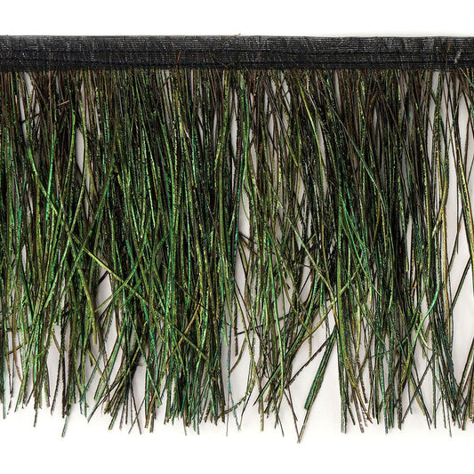 Peacock Flue Feather Fringe - Natural