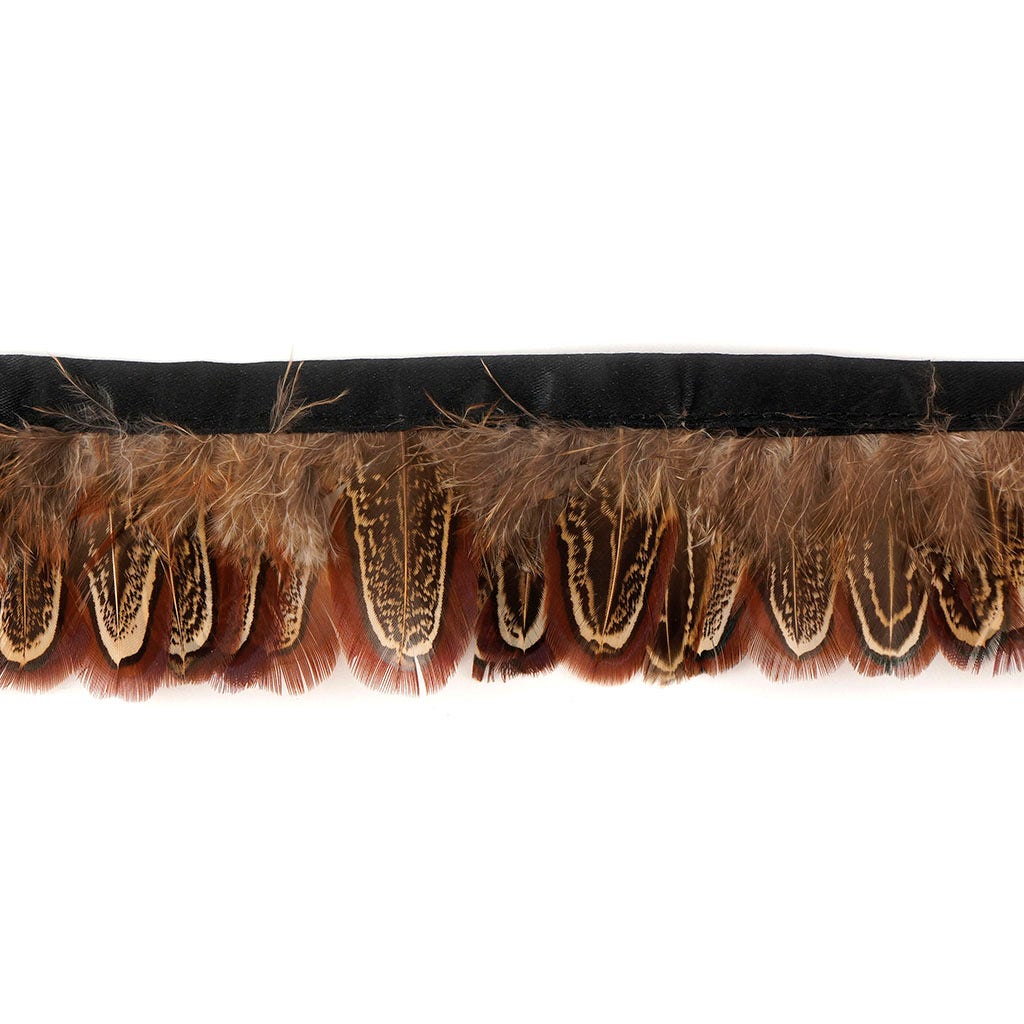 Almond Pheasant Feather Fringe - Natural