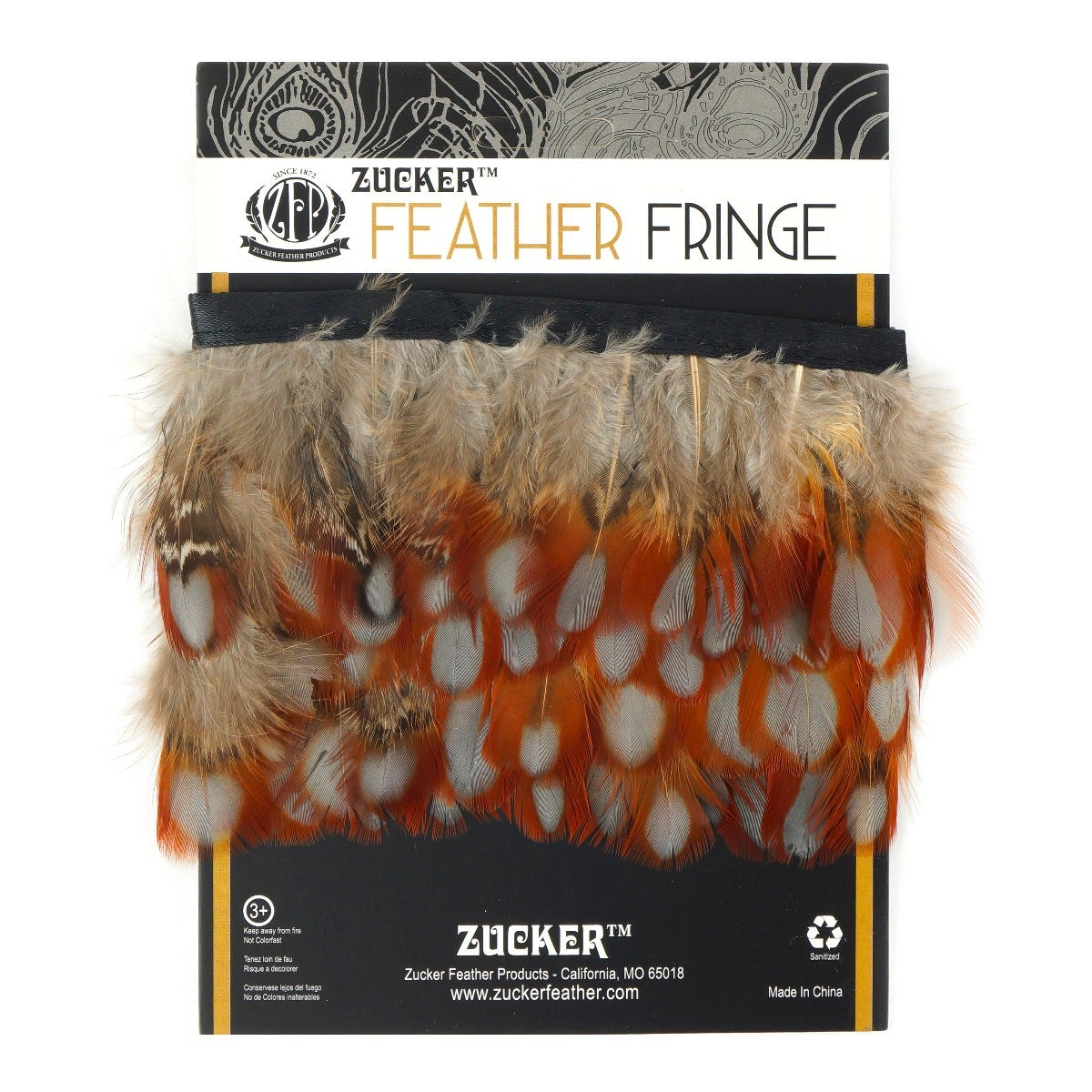 Temminck's Tragopan Pheasant Plumage Fringe - 1.75"x 1 yd