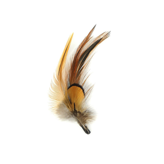 Hat Feather Trim With Hackle and Venery Pheasant - Natural