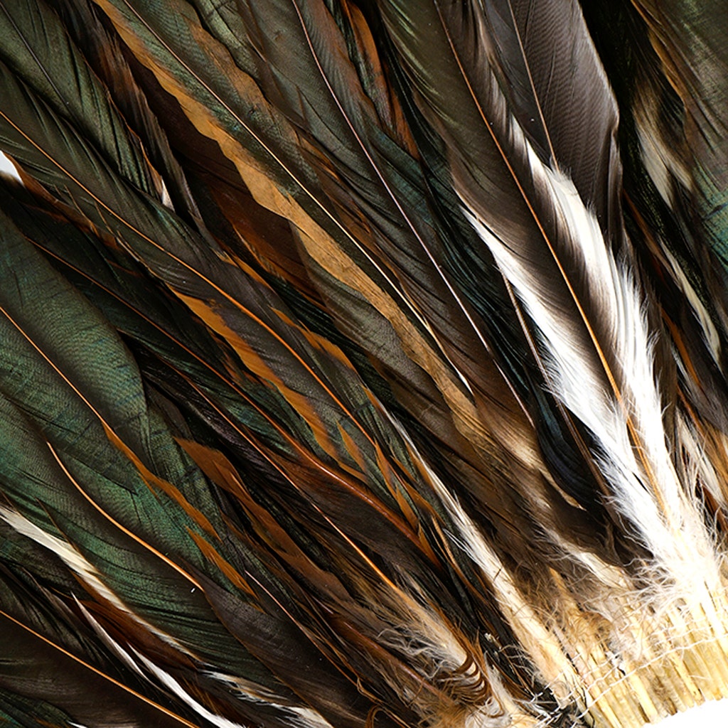 Rooster Coque Tails Feathers Half Bronze Natural 3-6" [1/4 LB Bulk]