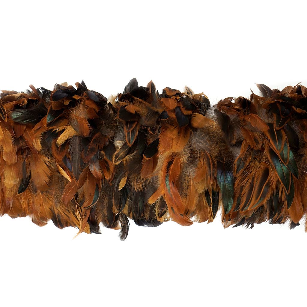 Rooster Schlappen Feather Boa 6-7"- Half Bronze Iridescent