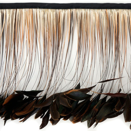 Stripped Iridescent Coque Fringe - Natural