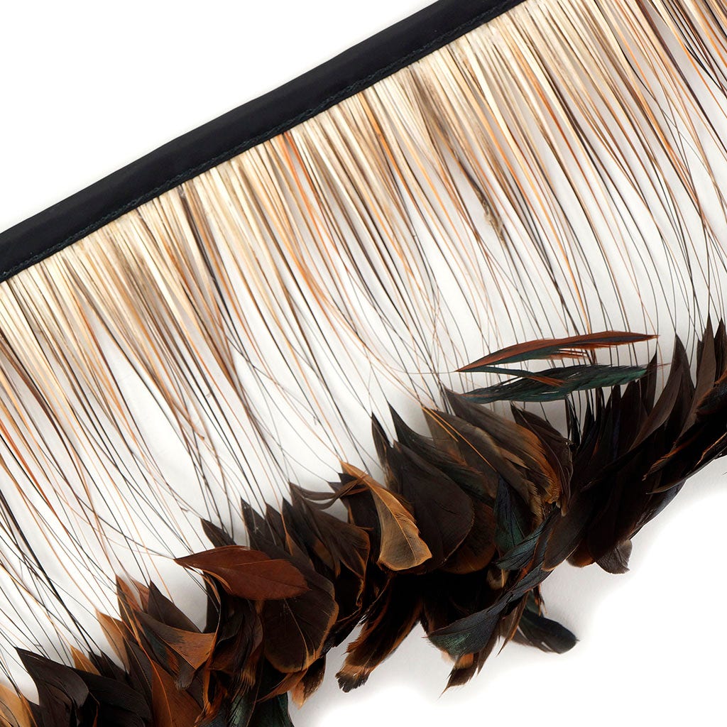 Stripped Iridescent Coque Fringe - Natural