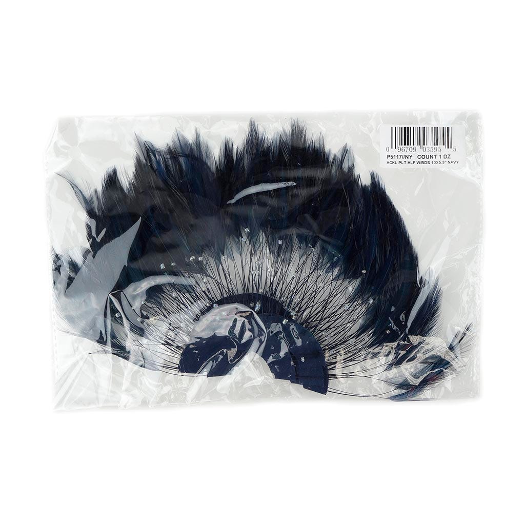Feather Hackle Plates Solid Colors - Navy