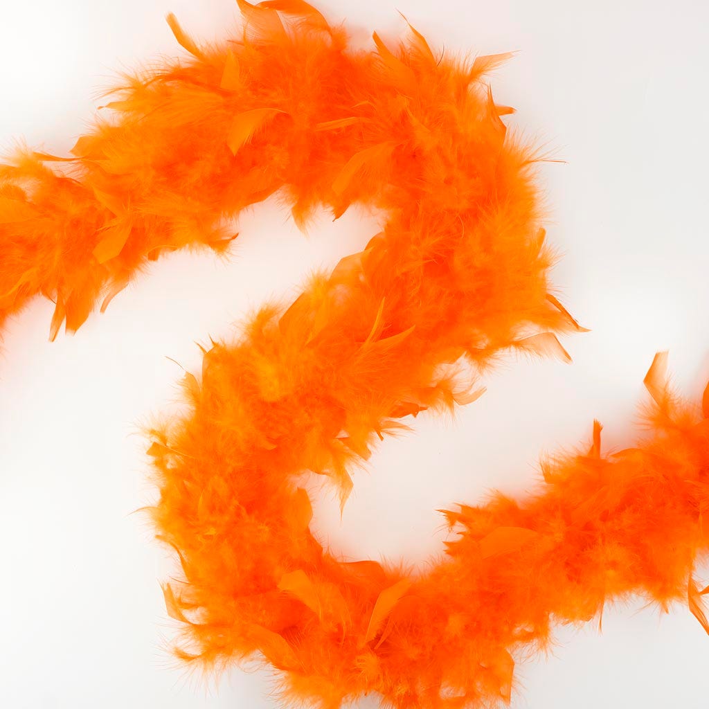 Orange Chandelle Feather Boa | Light Weight Solid Color Boa ...