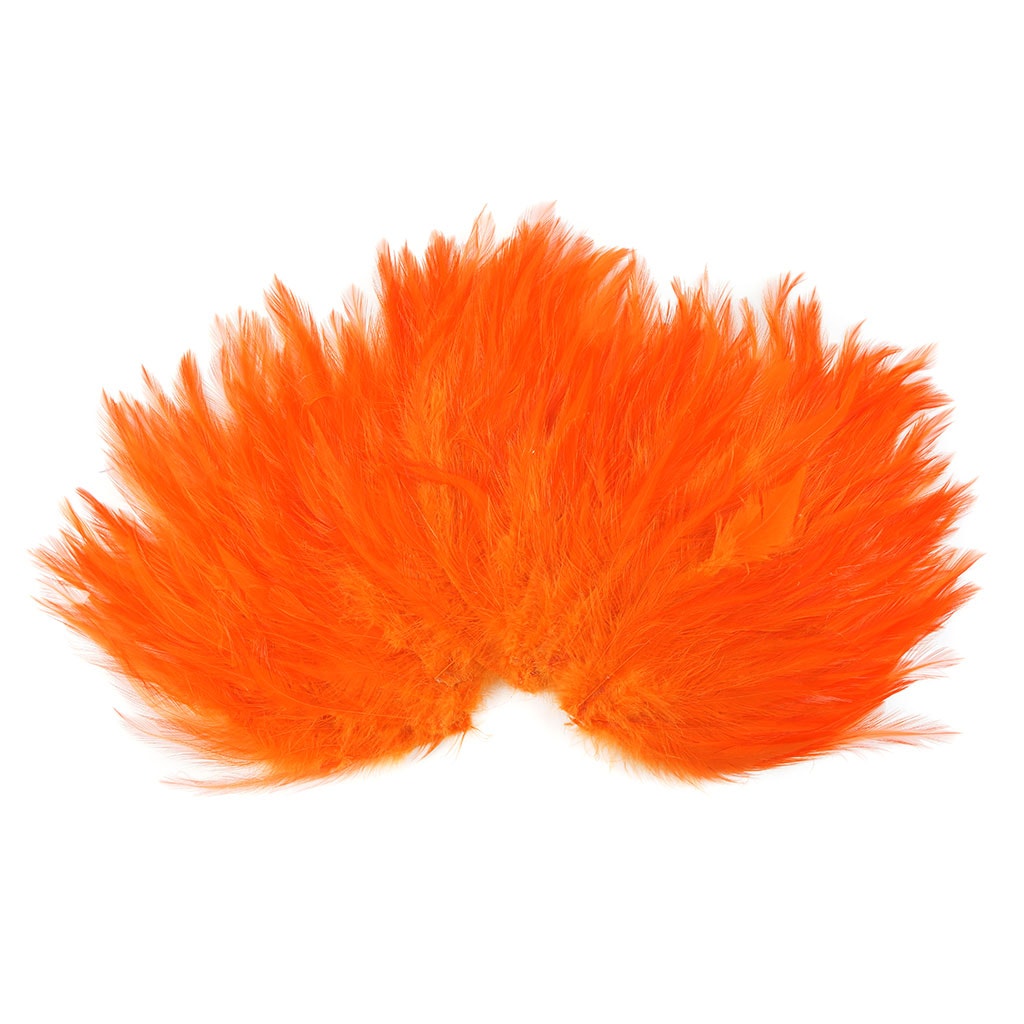 Feather Hackle Pads Dyed - Orange