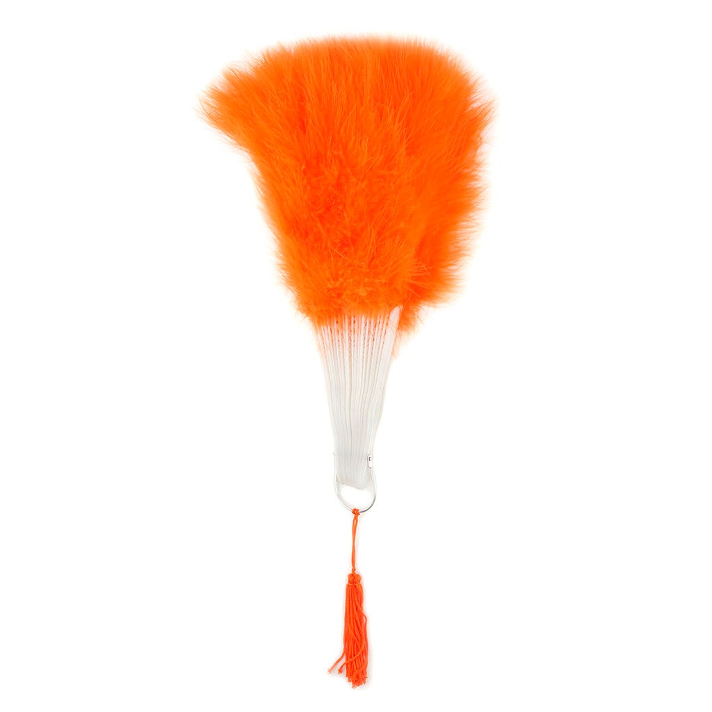 Marabou Feather Fan - Orange