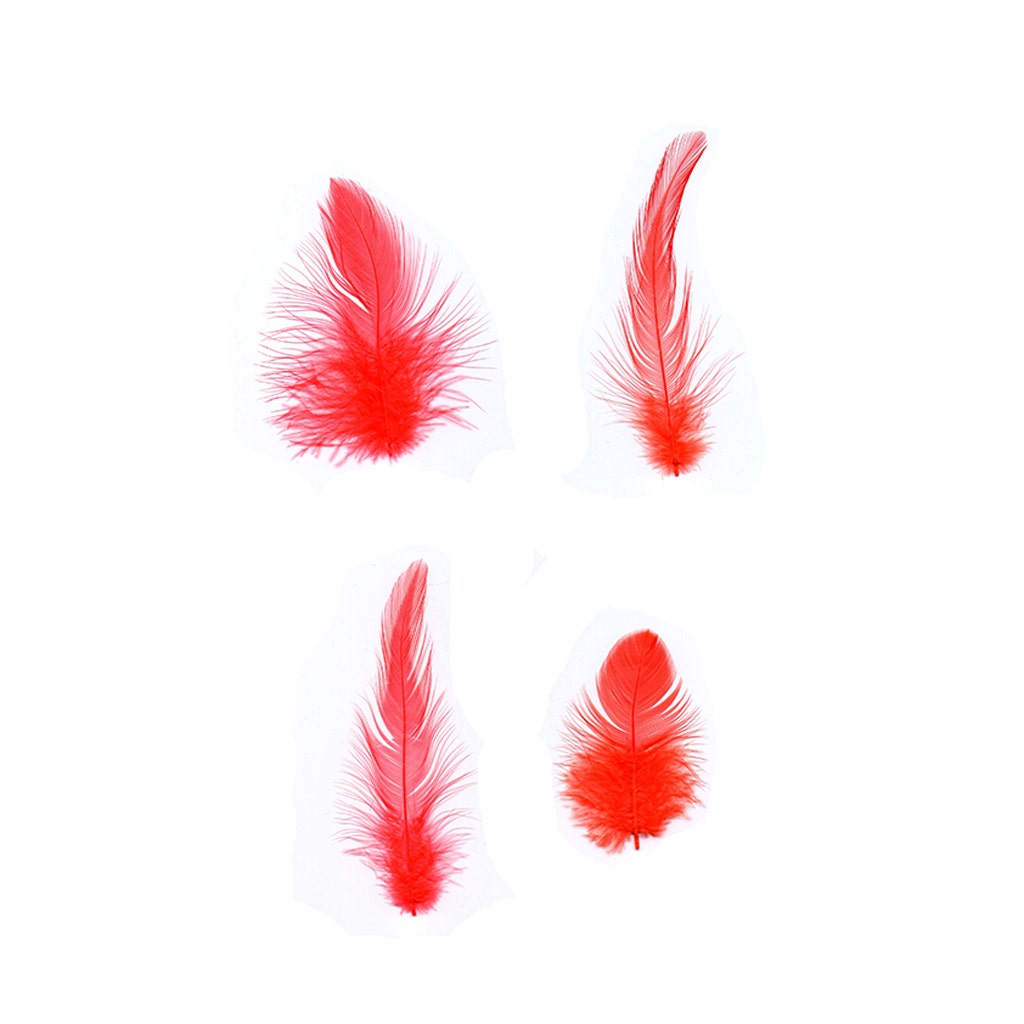 Rooster Hackle-White-Dyed - Hot Orange