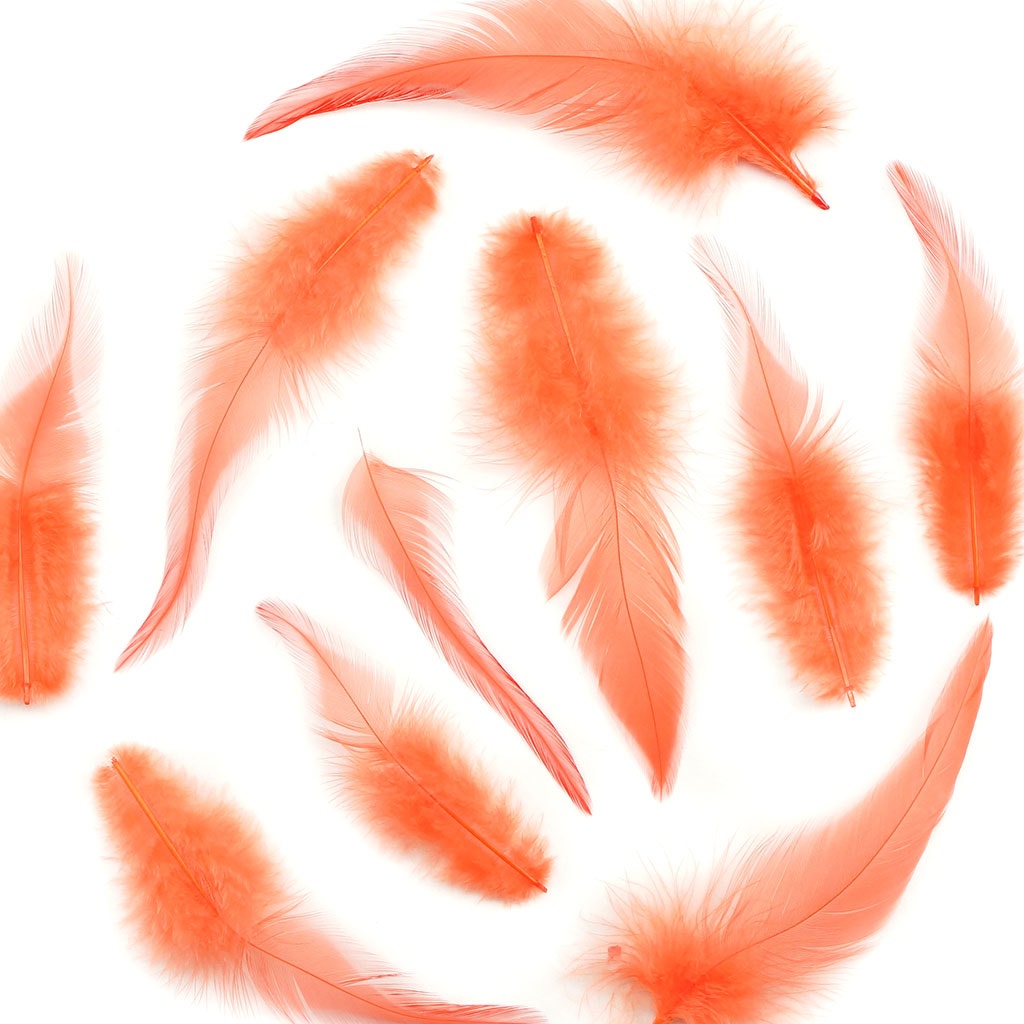 Rooster Saddles-White-Dyed - Hot Orange