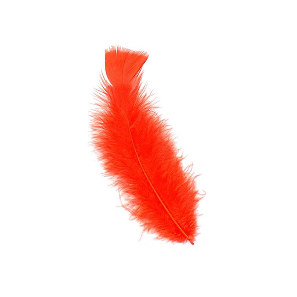 Turkey Feather Flats Dyed - Hot Orange