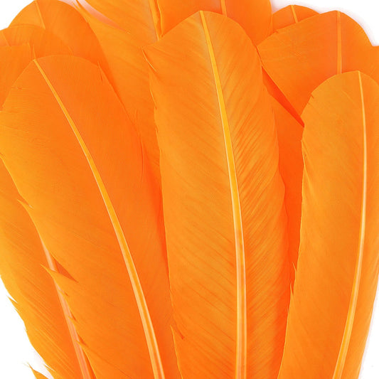 Turkey Quills Dyed Feathers - Mango Orange