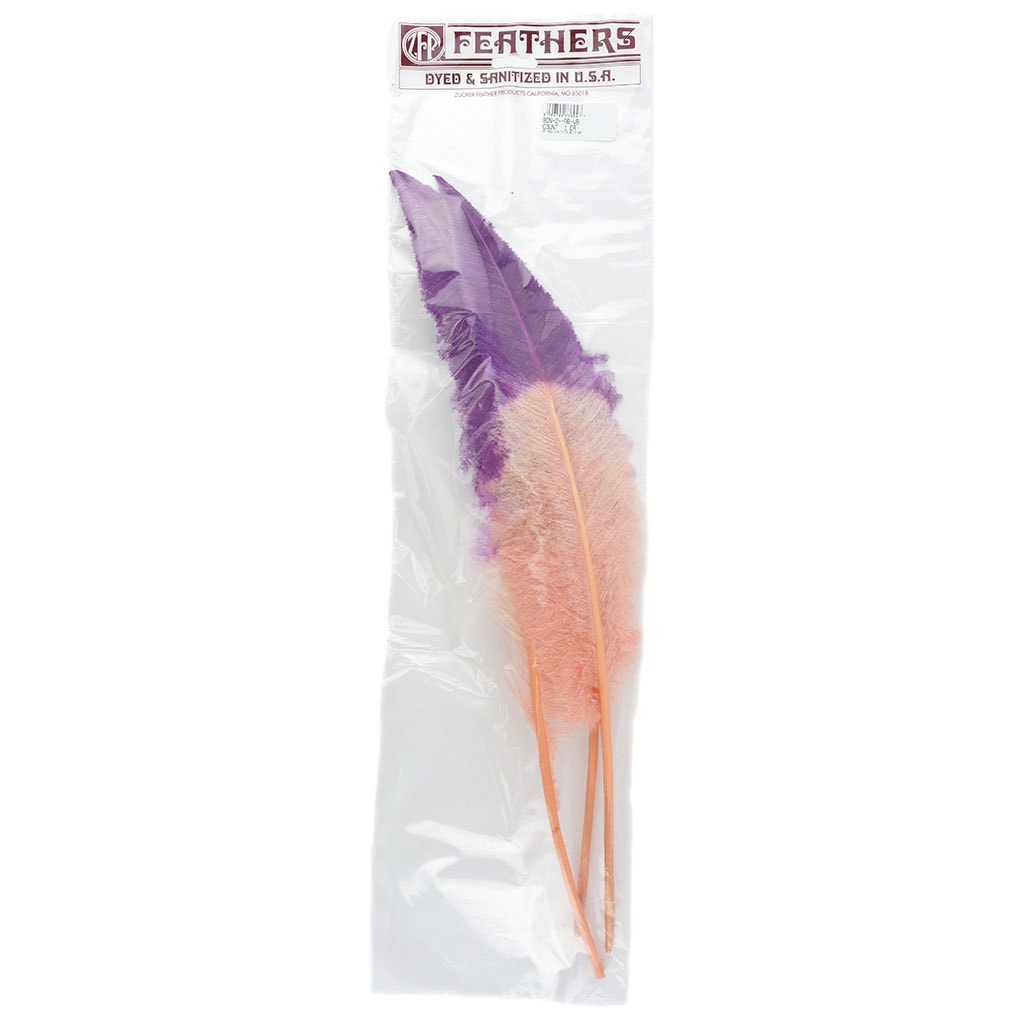 Ostrich Nandu Tipped Feathers Selected - Apricot Blush - Very Berry