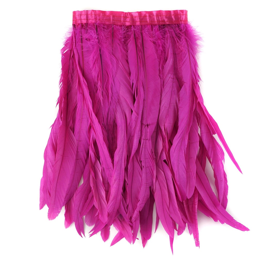 Bleach Dyed Coque Tail Fringe Shocking - 12-14" - Pink