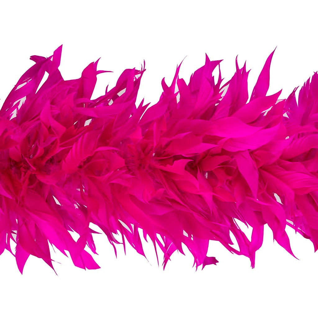 Goose Feather Boa - Stripped Nagoire  - Shocking Pink