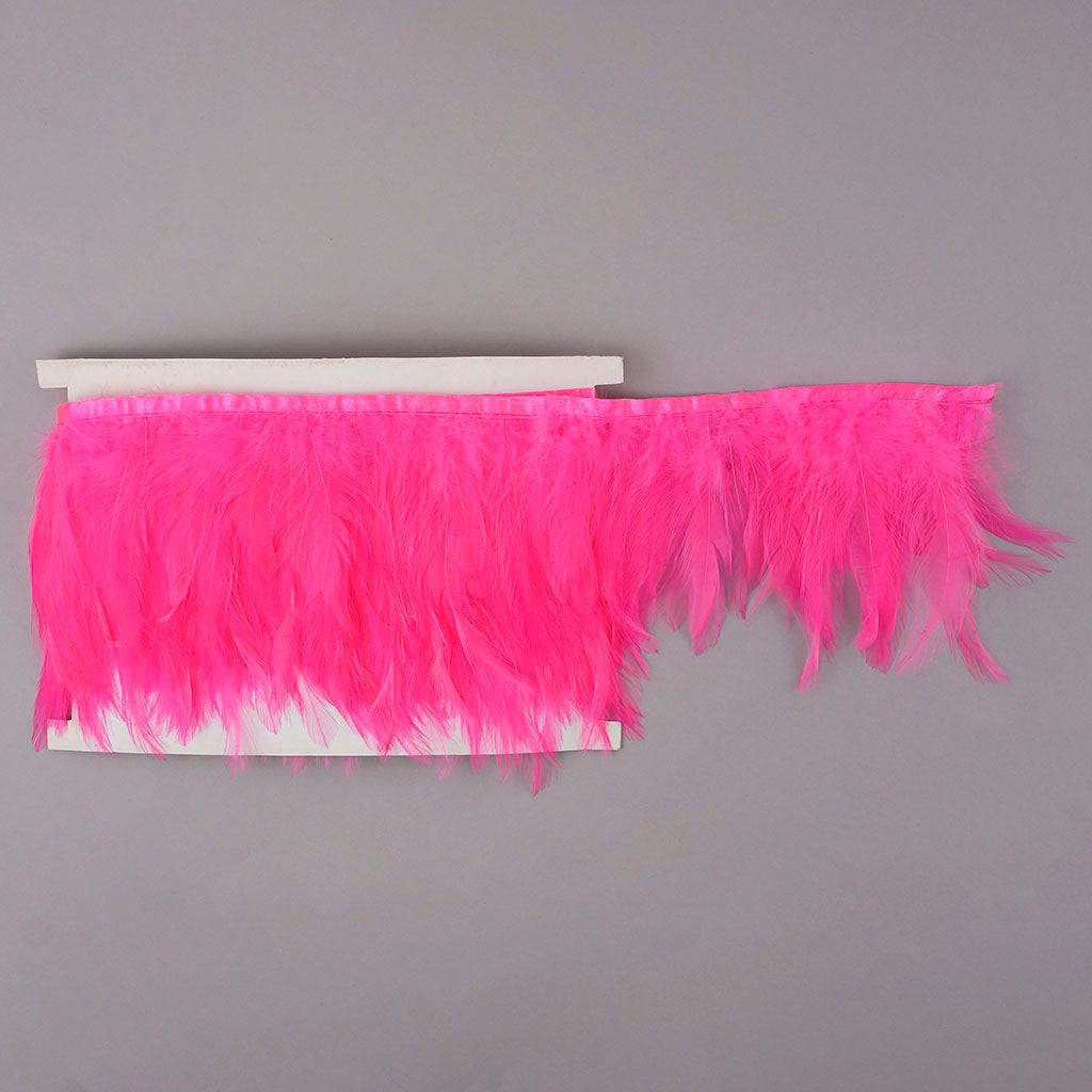 Dyed Hackle Feather Fringe Pink Orient