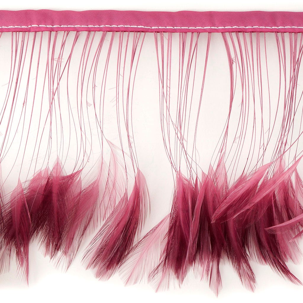 Stripped Hackle Feather Fringe - Dusty Rose