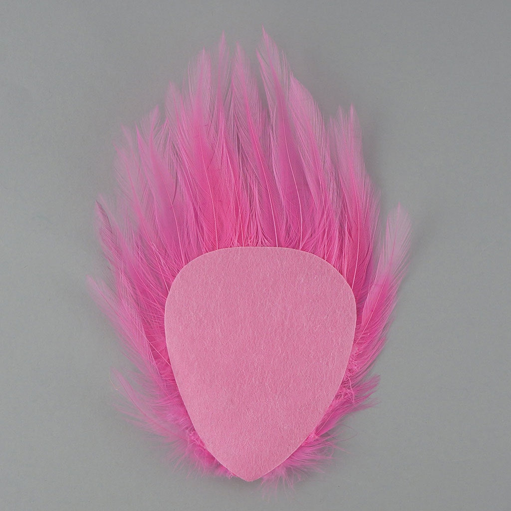 Feather Hackle Pads Dyed - Pink Orient