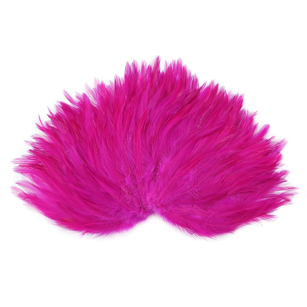 Feather Hackle Pads Dyed - Shocking Pink