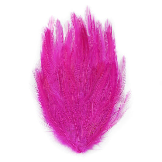 Feather Hackle Pads Dyed - Shocking Pink