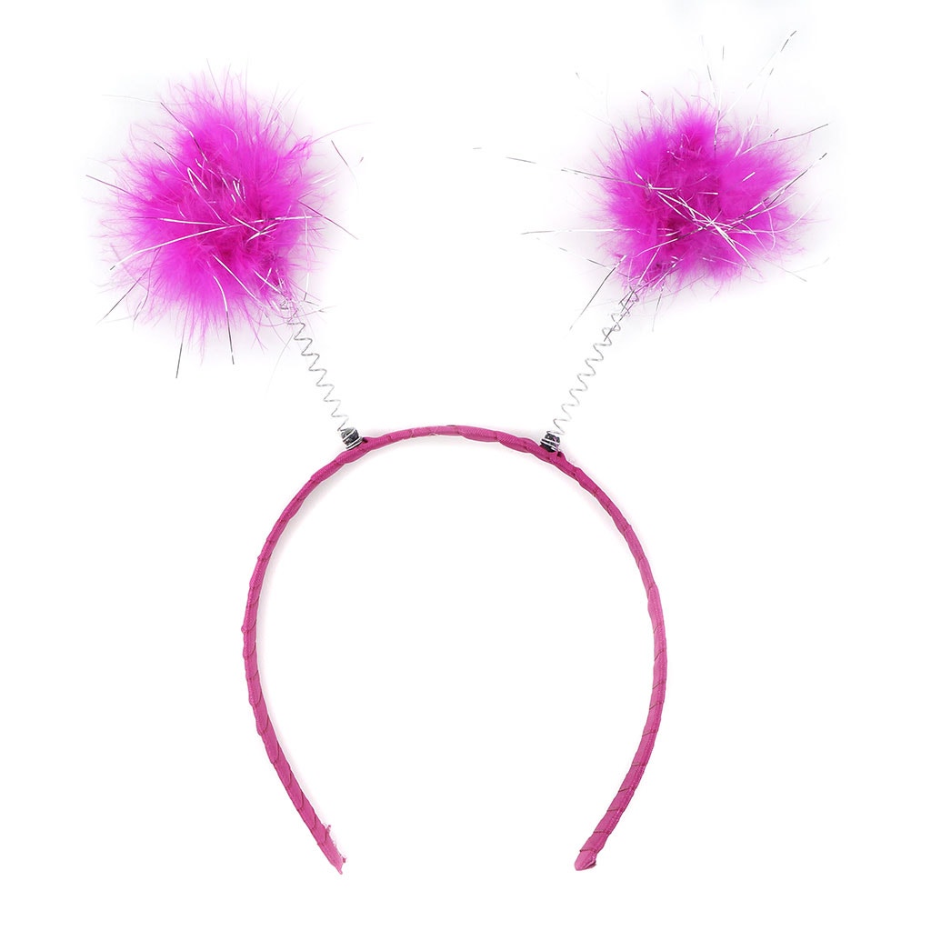Feather Antenna Costume Headband Accessory - Shocking Pink Halloween/Cosplay/Dress-Up