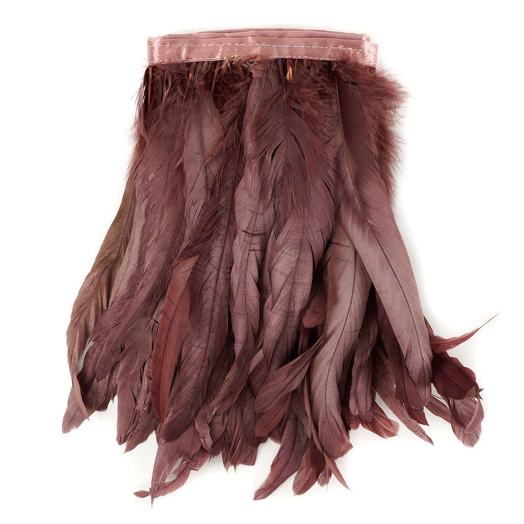 Bronze Iridescent Coque Fringe - 8 -10" - Metallic Mauve