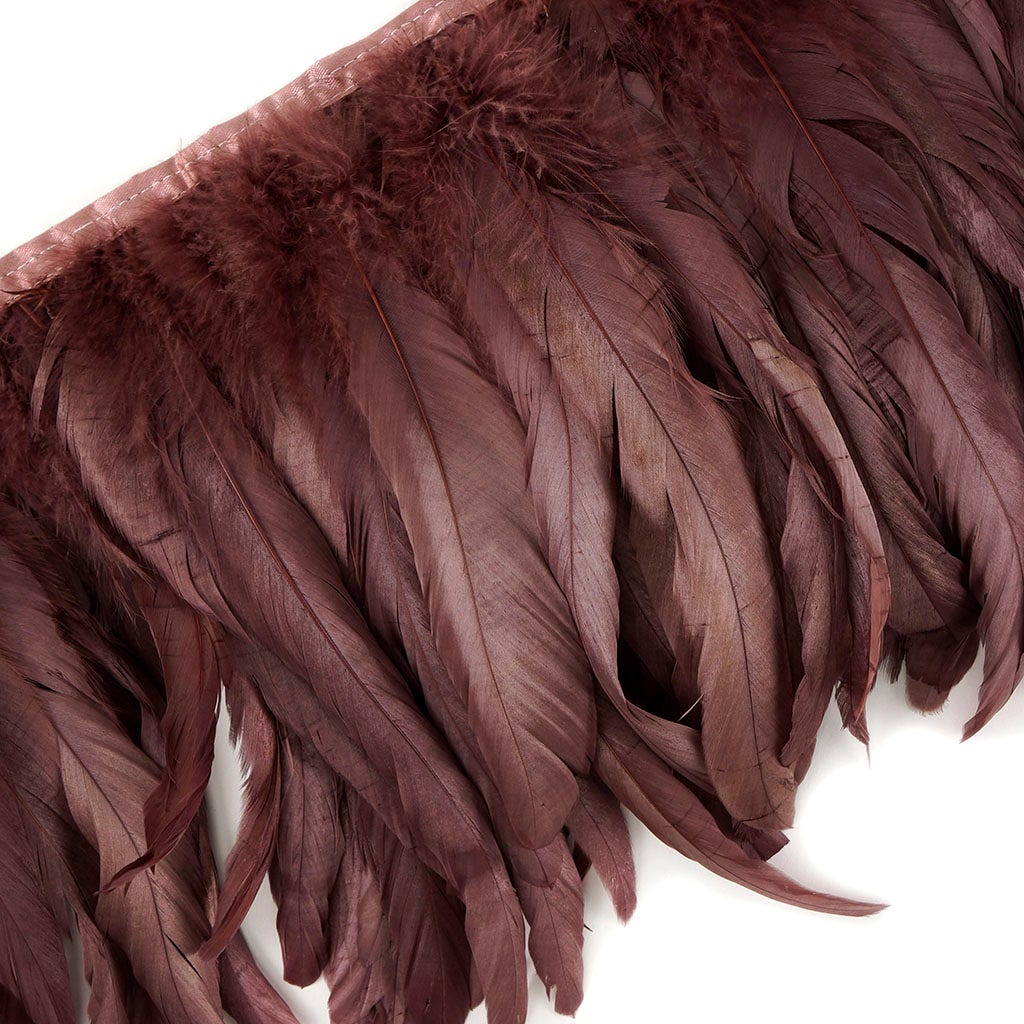 Bronze Iridescent Coque Fringe - 8 -10" - Metallic Mauve