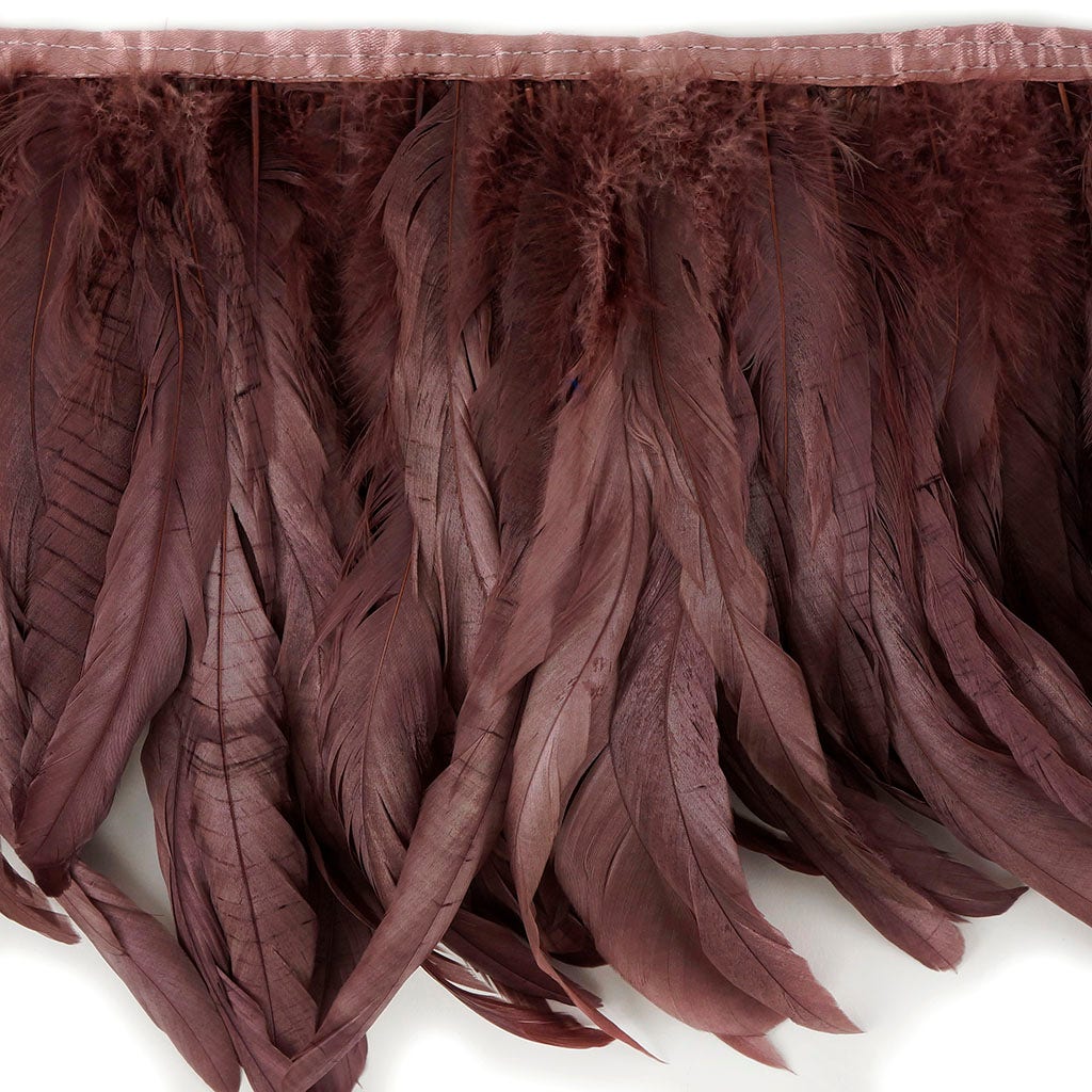 Bronze Iridescent Coque Fringe - 8 -10" - Metallic Mauve