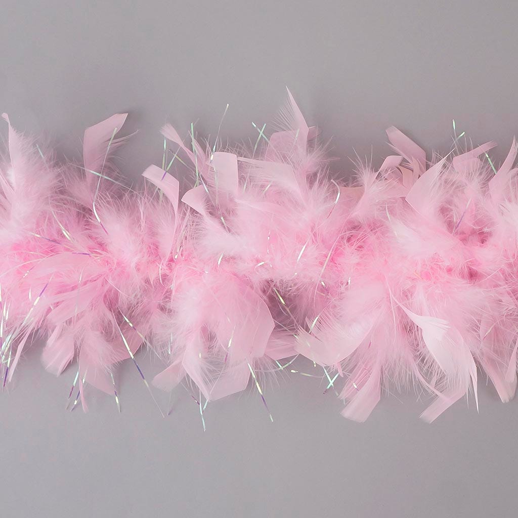 Dress Up Feather Boa for Little Girls - Candy Pink/Opal Lurex